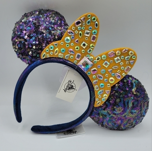 Disney World 50th Anniversary Gold Bow Minnie Mouse Ears main image 5
